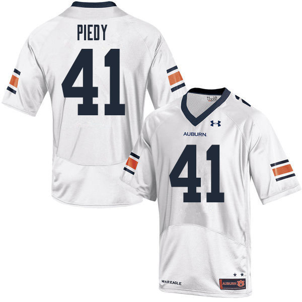 Auburn Tigers Men's Erik Piedy #41 White Under Armour Stitched College 2020 NCAA Authentic Football Jersey KJC0474OK